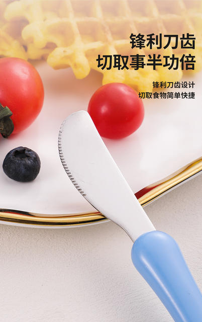 304 food grade children's portable tableware suit baby food supplement infant training spoon fork gift wholesale detail 4