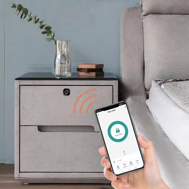 Smart Bluetooth Graffiti Fingerprint Drawer Lock, Mobile Phone Unlocking, File Cabinet, Bedside Table Fingerprint Lock, Exclusively for Cross-Border Sales