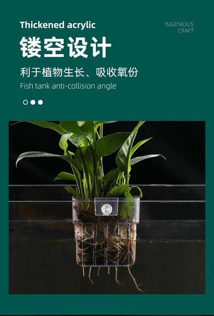 Green Radish Planting Cup, Aquatic Plant Cup, Water Grass, Hydroponic, Water-Growing Plant, Hanging Planting Basket, Fish Tank Decoration and Landscaping Accessories detail 6