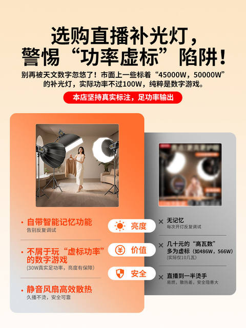 200W Live Streaming Fill Light, Professional Equipment for Streamers, Complete Set of Professional Live Broadcast Room Spherical Beauty Lighting for Photography and Shooting detail 1