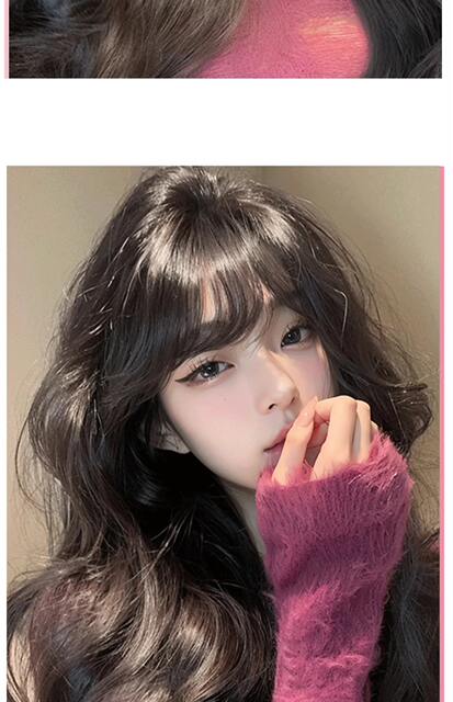Wig Women's Long Hair Natural Simulation Hair Full Head Cover Fashion New Fluffy Full Top Large Wave Long Curly Hair Wig Cover detail 12