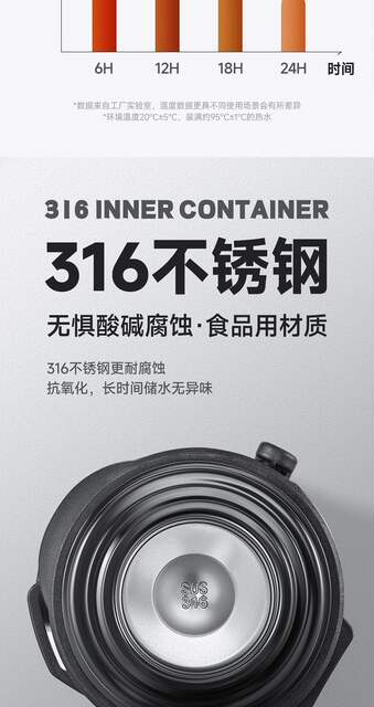 Extra Large Capacity 316 Stainless Steel Thermos Pot Outdoor Portable Sports Tea Cup Extra Large Car Travel Pot detail 5