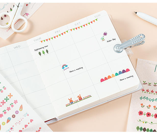 Cute split line large stickers suit diy hand account material kindergarten growth manual decoration baby album stickers detail 6