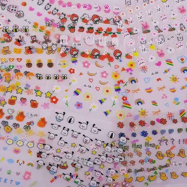 Luminous Nail Stickers for Kidsren Cartoon Waterproof Decorative Fluorescent Stickers Cute Little Girl Luminous Nail Stickers detail 3