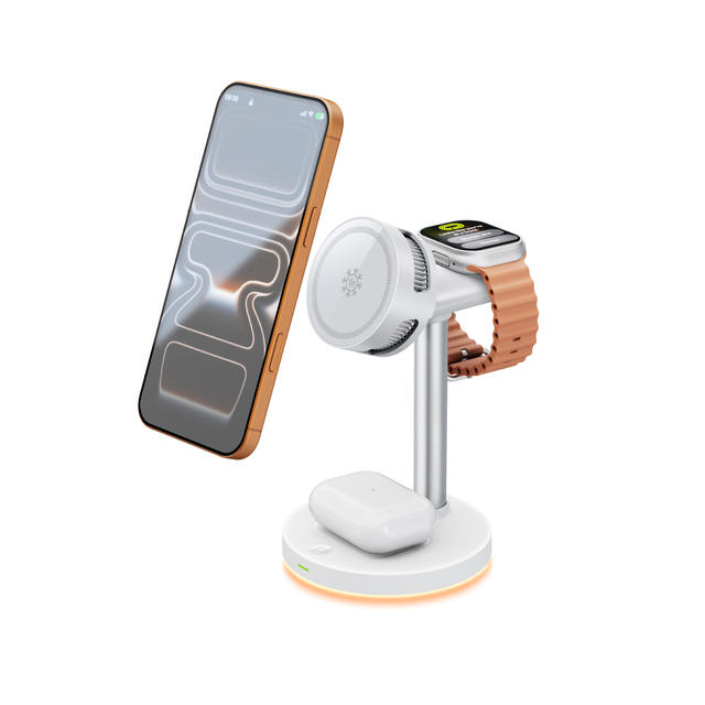 Qi2.2 25W Ice Magnetic Cooling Mobile Phone Wireless Charger Cross-Border New Product Vertical Three-In-One Magnetic Wireless Charger detail 11