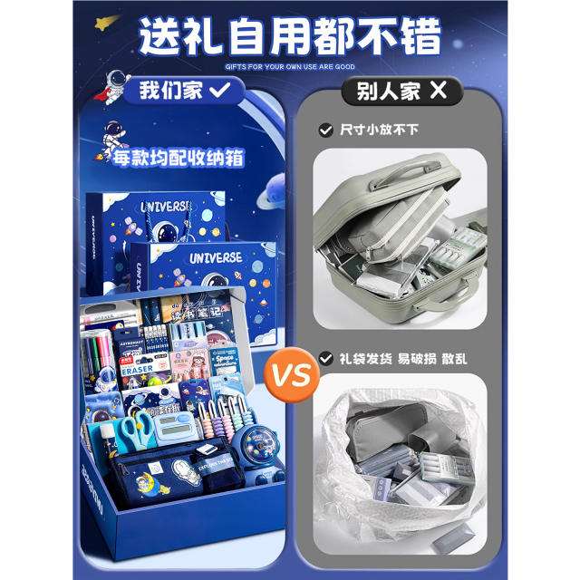 Astronaut Stationery Set Gift Box New Year's Back-To-School Gift Package School Supplies Boy Graduation Reward Graduation Ceremony detail 2