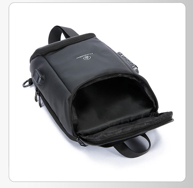 Men's Chest Bag Anti-Theft USB Mobile Phone Crossbody Backpack Casual Sports Cycling Chest Bag Cross-Border Men's Bag detail 11