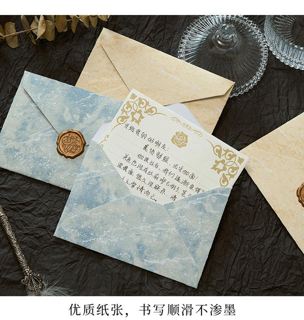Morning foam gilded envelope letterhead suit channel style relief texture handwritten love letter valentine's day paint envelope detail 5