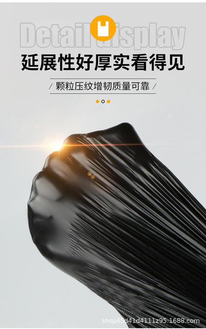 Black disposable plastic bag kitchen special large vest garbage bag thickened portable convenient bag wholesale detail 5