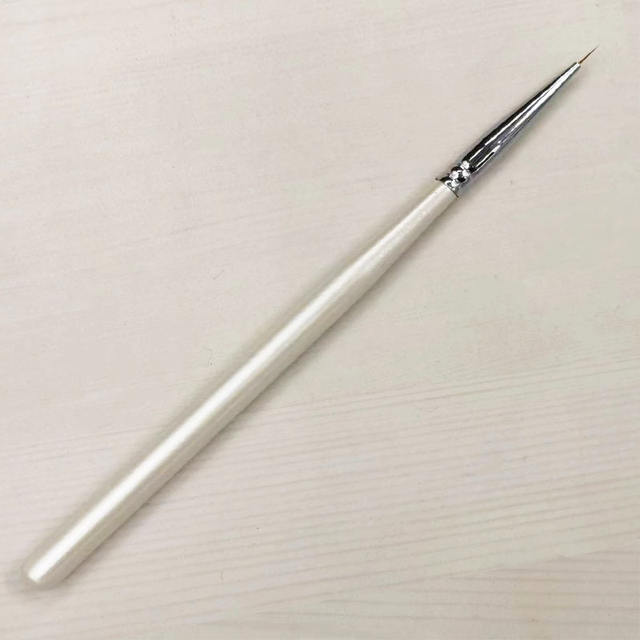 Factory Direct Sales Nail Art Drawing Pen Pearlescent White Wood Pole Thin Drawing Hook Line Pen Color Painting Flower Pen Bjd Facial Pen detail 1