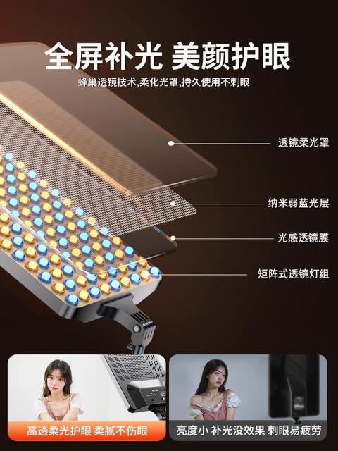 Live Streaming Fill Light, Led Professional Photography Panel Light for Streamers, Indoor Square Portrait Light for Live Broadcast Room detail 4