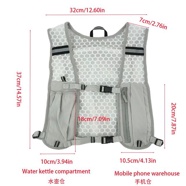Night Running Backpack with Reflective Strips, Cycling and Running Casual Small Backpack, Breathable Waterproof Running Vest, Water Bottle and Mobile Phone Backpack detail 1