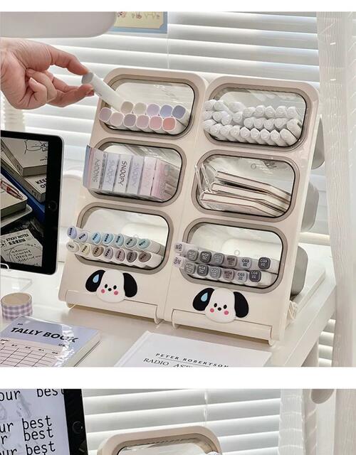 Oblique Pen Holder Stationery Storage Box Large Capacity Primary School Students' Desk Pen Barrel Storage Rack Office Desktop Pen Holder detail 10