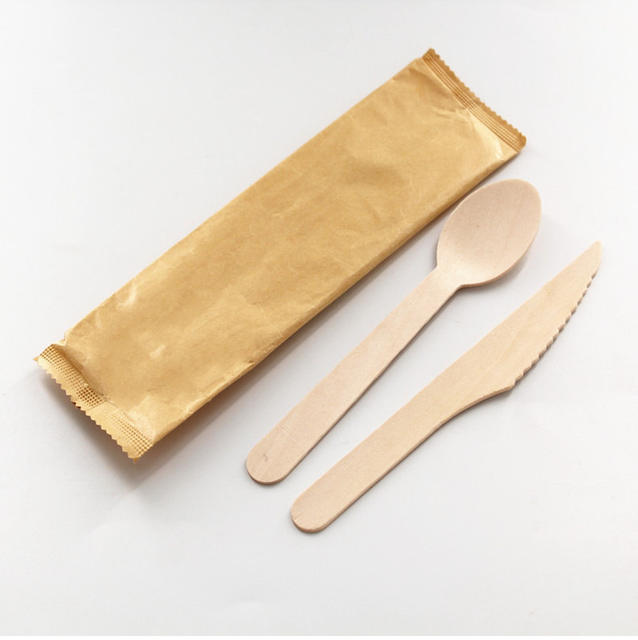 Disposable spoon disposable wooden fork wooden spoon wooden knife 50 wooden spoon coffee stick dessert spoon detail 5
