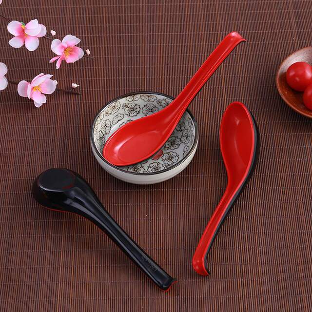 Practical Red and Black High-Temperature Melamine Spoon, Imitation Porcelain Long-Handled Spoon, Anti-Scalding and Anti-Slip Soup Spoon, Noodle Spoon Manufacturer detail 6