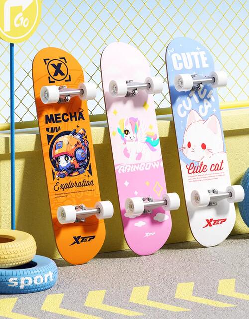 Xtep Official Kidsren's Skateboard 3-12 Years Old Flash Four-Wheel Beginner Male and Female Student Professional 32inch Double Rocker detail 4