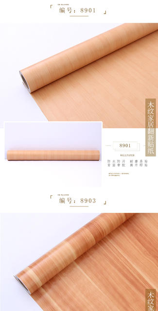 Wood Grain Wallpaper Self-Adhesive Waterproof and Moisture-Proof Wardrobe Door Sticker Desktop Imitation Wood Old Furniture Renovation Sticker Decoration detail 12