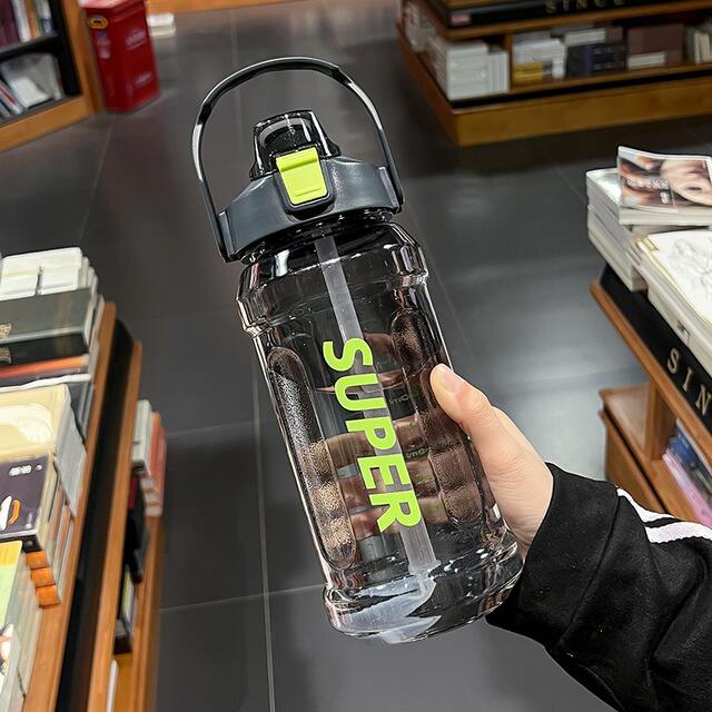 Water Cup Extra Large Capacity 2L Space Cup Straw Cup Summer Student Sports Fitness Water Kettle Plastic Cup Cross-Border Water Cup detail 2