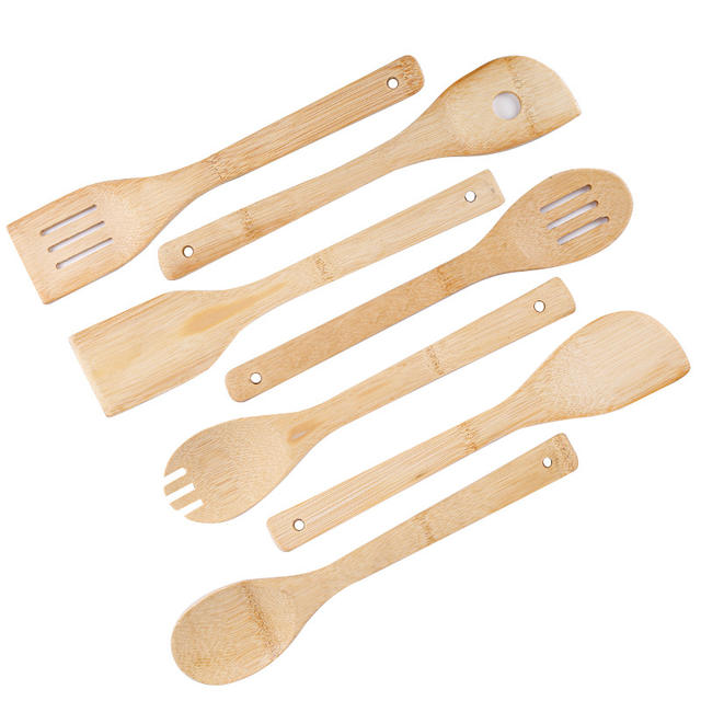 Alishan Kitchenware Set Bamboo Shovel Spoon Wholesale Non-stick Pan Stir-frying Shovel Bamboo Shovel Cookware Laser Engraved LOGO detail 6