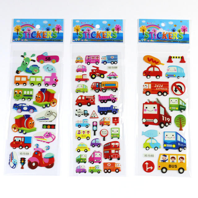 Engineering Vehicle Stickers, Transportation Bubble Stickers, Children's Cartoon Car Three-Dimensional Stickers, Cross-Border Birthday Party Gifts detail 5