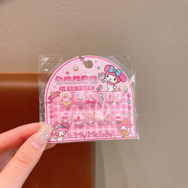 New Cartoon Children's Nail Stickers Kulomi Nail Stickers Girls Wear Armor Sanrio Stereo Sticker Patch detail 8