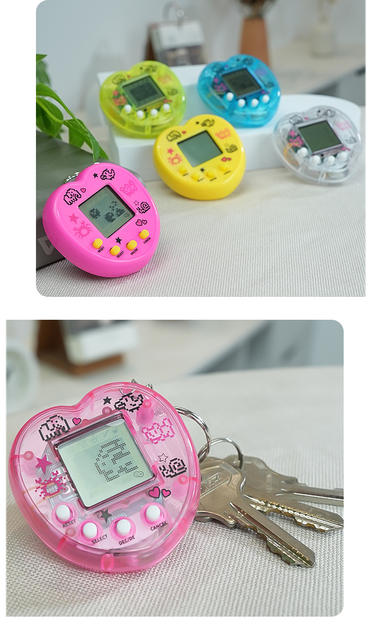 Cross-border electronic pet machine handheld virtual pet children's electronic cultivation interactive toy game machine keychain detail 12