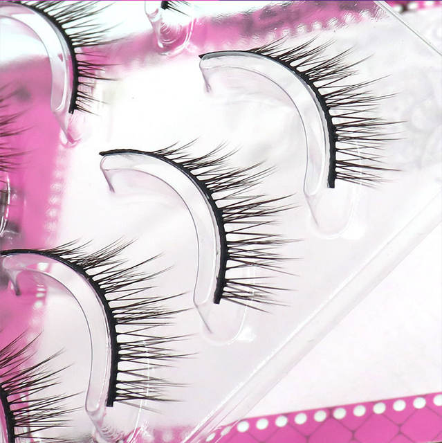 Natural single eyelid baby straight false eyelashes short black hard stem can support double eyelid innocent deer daily eyelashes detail 8
