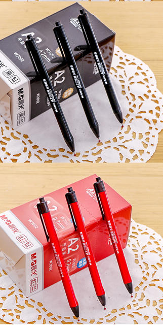 Morning Mg Light Ballpoint Pen Press-Type Ballpoint Pen W3002 Oil-Based Pen Wholesale Blue Black Office Use Press-Type Pen detail 8