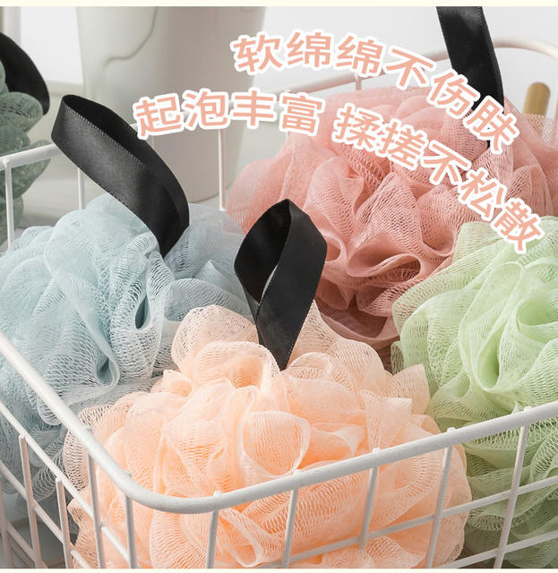 Large Luxury Bath Soap Ball with Ribbon, Super Soft Bath Flower That Doesn'T Fall Apart, Perfect for Scrubbing and Bathing, a Must-Have for Women detail 8