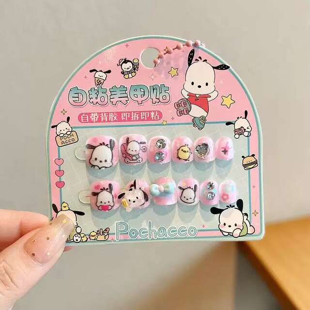 New Cartoon Children's Nail Stickers Kulomi Nail Stickers Girls Wear Armor Sanrio Stereo Sticker Patch detail 11
