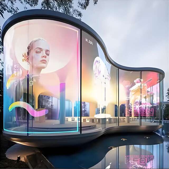 Transparent Screen Led Full Color Display Led Crystal Film Screen Glass Curtain Wall High Light Transmittance Screen Flexible Screen Manufacturer detail 1