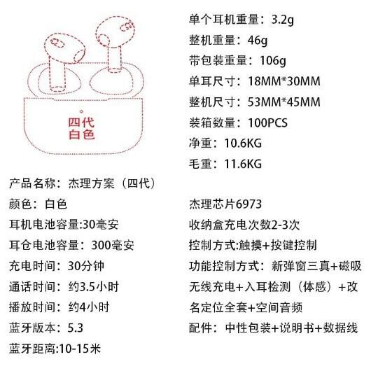 Cross-Border Second, Third, Fourth, Fifth, Sixth, Seventh, and Eighth Generation AirPods Pro New Model Bluetooth Earphones 1:1 Anc Noise Reduction detail 6