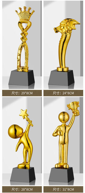 Gold Plated One Resin Trophy Making Singing Hosting Music Speech Dance Competition Award Company Annual Meeting Prize detail 6