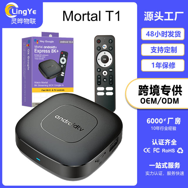 Foreign Trade Mortal T1 Android Network Set-Top Box Allwinner H313 Android Tv Box with Voice Remote Control detail 2