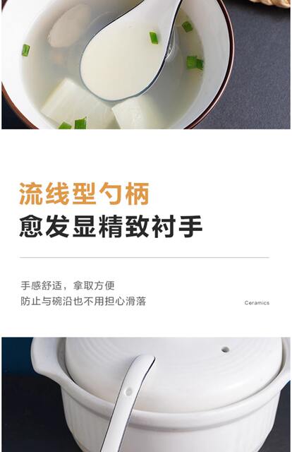Ceramic Spoon for Home Use, Long-Handled Soup Spoon, Special Tableware for Serving Porridge, Kitchen Large Soup Spoon detail 6