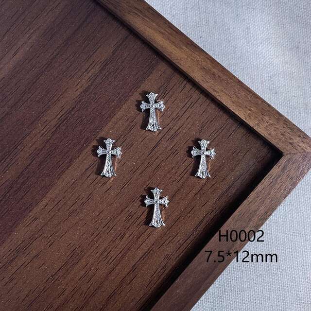 Nail Art Metal Accessories Wholesale for Export, Silver Alloy Cross 456, Punk Style Nail Art Wholesale detail 7