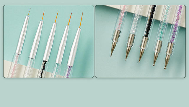 Nail art tools wholesale 5 nails painted pull line pen pen double point drill crystal art light therapy pen suit detail 6