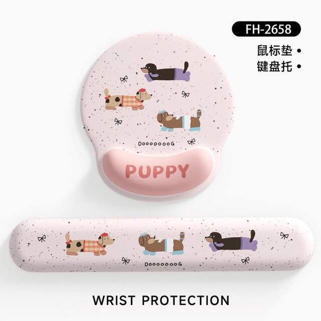 New Cartoon Dachshund Wrist Mouse Pad Girls Wrist Pad Dirty Resistant Office Laptop Keyboard Hand Rest detail 8