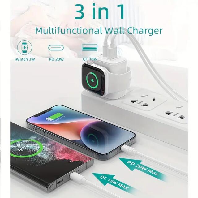 Suitable for Apple Watch Wireless Charger iWatch Magnetic Charging a Port C Port iPhone Mobile Phone Dp Fast Charging Head detail 4