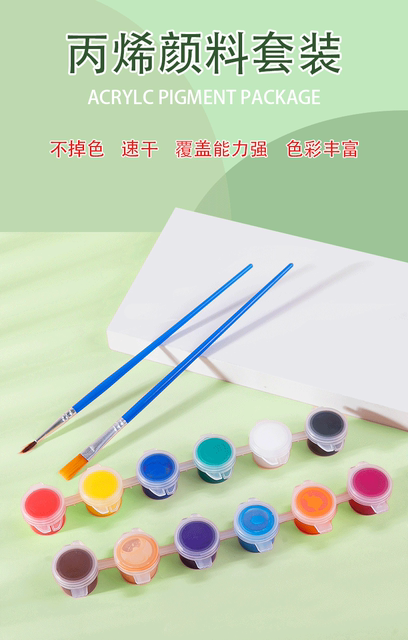 Art drawing diy graffiti 6/8/12 color wholesale plaster doll pigment children watercolor acrylic paint strip detail 1