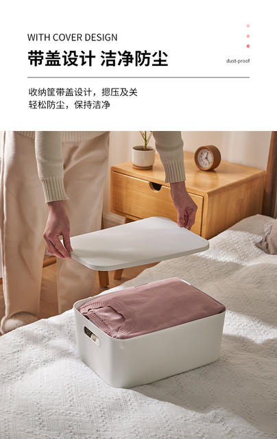 Miscellaneous Storage Box Desktop Cosmetics Organizer Dormitory Storage Kitchen Multifunctional Storage Basket Rectangular Pp Box detail 5