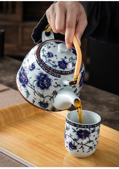 Teapot Kung Fu Tea Set Large Capacity Ceramic with Filter Coil Teapot Household Retro Convenient Teapot detail 6