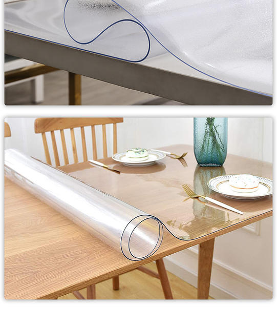 Food Grade TPU Table Mat Transparent Soft Glass Table Cloth Waterproof Oil-proof Anti-scalding Table Mat Crystal Plate Protective Film detail 11