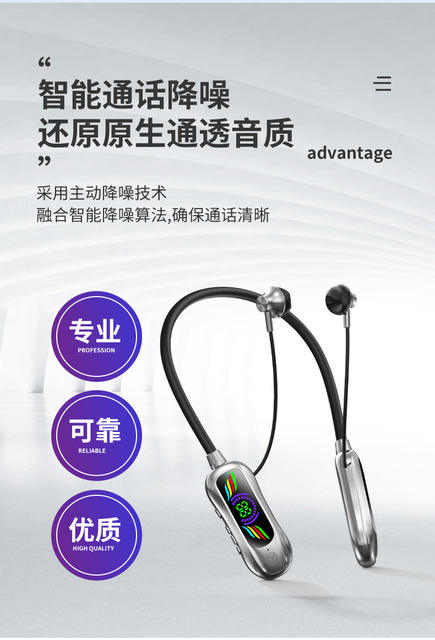 Cross-Border Popular Neckband Wireless Bluetooth Earphones with Large Capacity, Long Battery Life, High-Definition Calls, Sweat-Proof, Wholesale for Foreign Trade detail 5