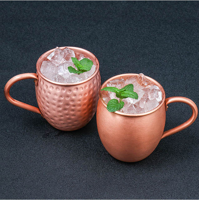 Cross-Border European and American Imitation Copper Cups, Mule Cups, Wholesale Cocktail Cups, Imitation Copper Mugs, Red Wine Cups, Hammered Texture detail 6