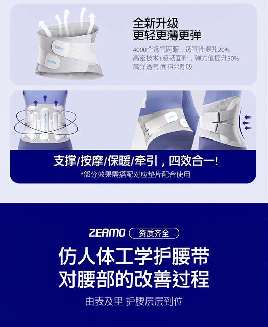 Nuo Tai's Same Style Waist Support Belt for Prolonged Sitting and Standing, Stable Lumbar Support Belt for Men and Women, Suitable for Sports and Fitness detail 6