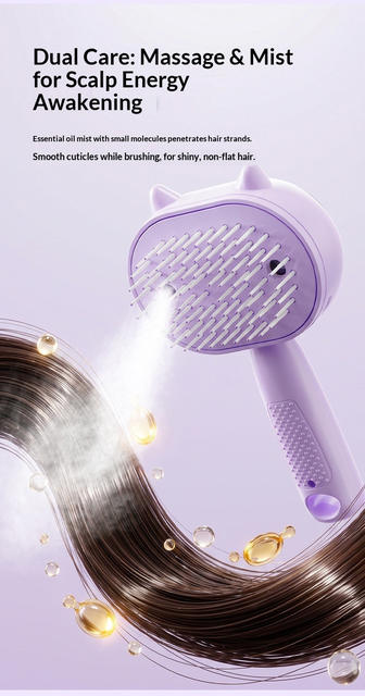 Electric Spray Airbag Massage Comb for Massaging Scalp and Hair Roots, Moisturizing and Smoothing Hair, Pet Comb detail 8