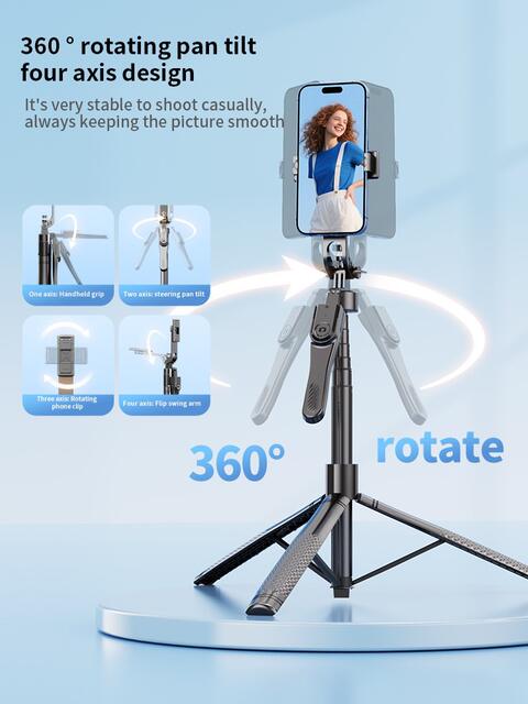 K29 Mobile Phone Bluetooth Remote Control Tripod Selfie Stick Four-Axis Handheld Stabilizer Live Broadcast Floor Stand 2.15m detail 3
