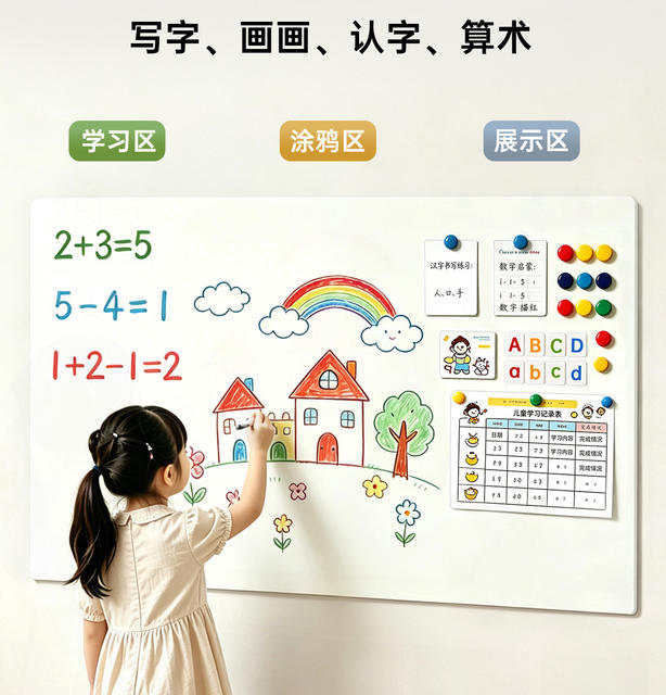 Matte Whiteboard Wall Sticker, Magnetic, Removable, Small Blackboard for Home Use, Teaching, Children's Drawing, Graffiti Board, Office Projection detail 10