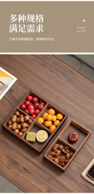 New Household Nut Pastry Storage Tray Tea Snack Tray Tea Brewing Snack Platter Snack Fruit Tray Storage Grid detail 4